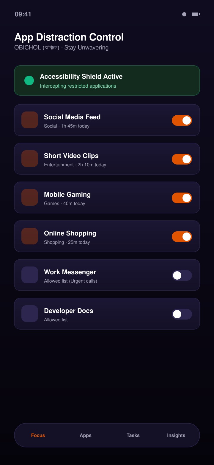OBICHOL Screenshot 3: App Blocking